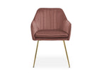 Lot de 2 chaises avec accoudoirs en velours rose EDWIGE