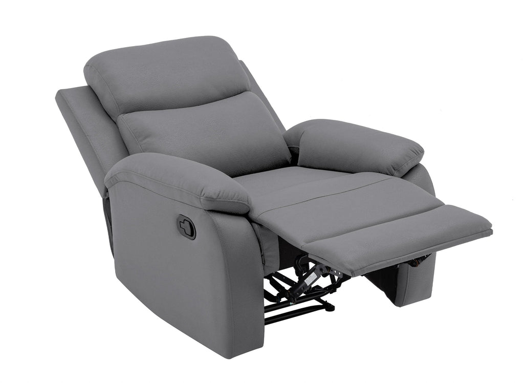 Fauteuil relax effet simili cuir gris foncé JACOB