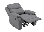 Fauteuil relax effet simili cuir gris foncé JACOB