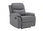 Fauteuil relax effet simili cuir gris foncé JACOB