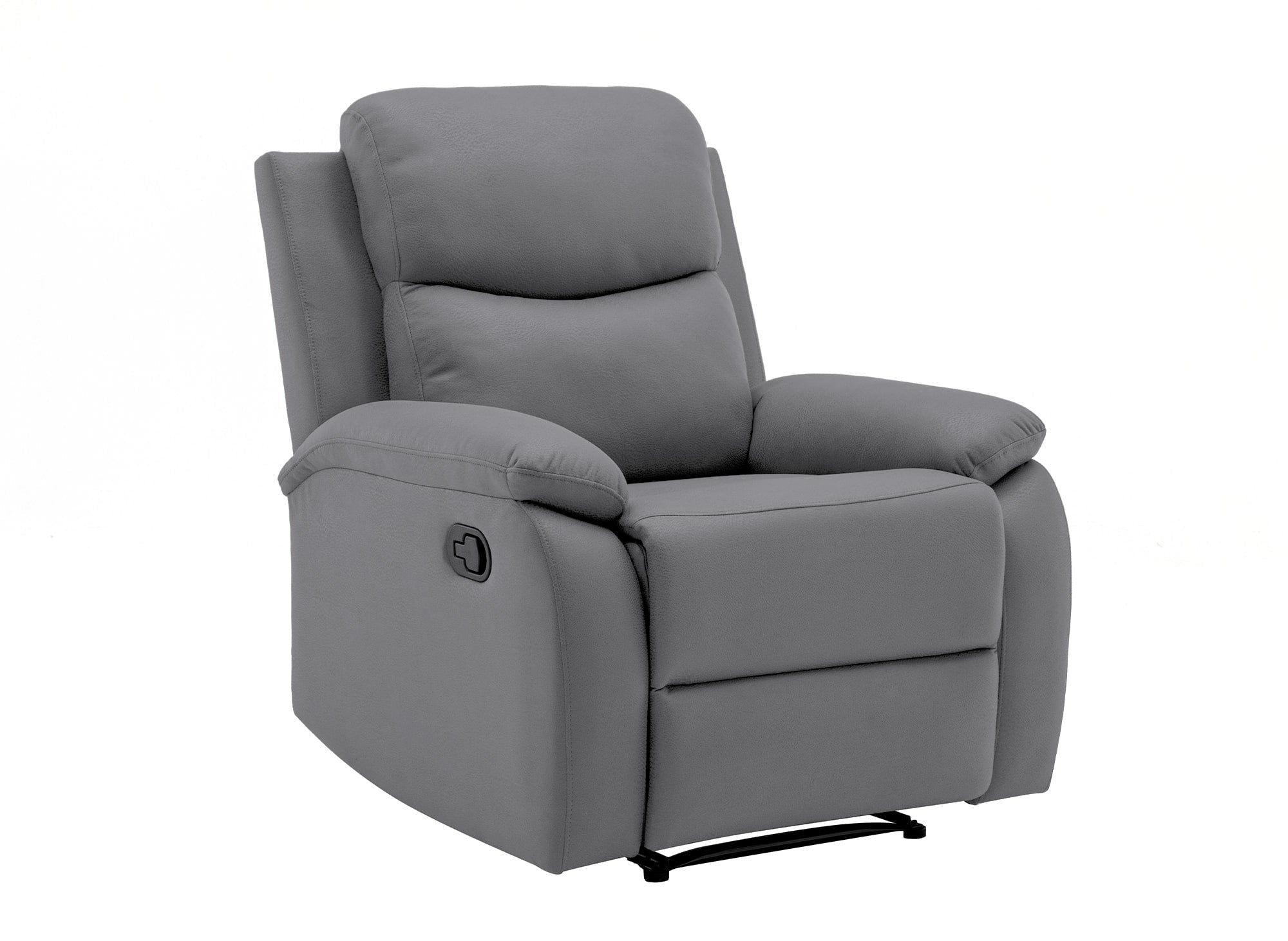 Fauteuil relax effet simili cuir gris foncé JACOB