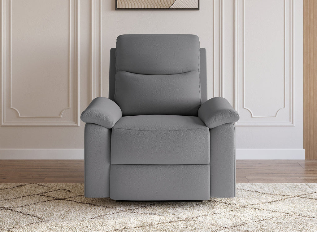 Fauteuil relax effet simili cuir gris foncé JACOB
