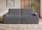 Canapé convertible avec coffre en velours côtelé épais gris MILO