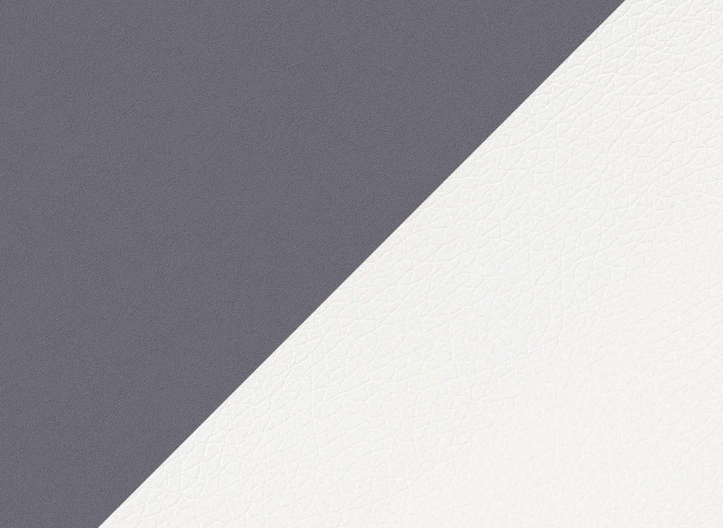 Canapé d'angle convertible réversible en velours gris et simili cuir blanc LEONIE