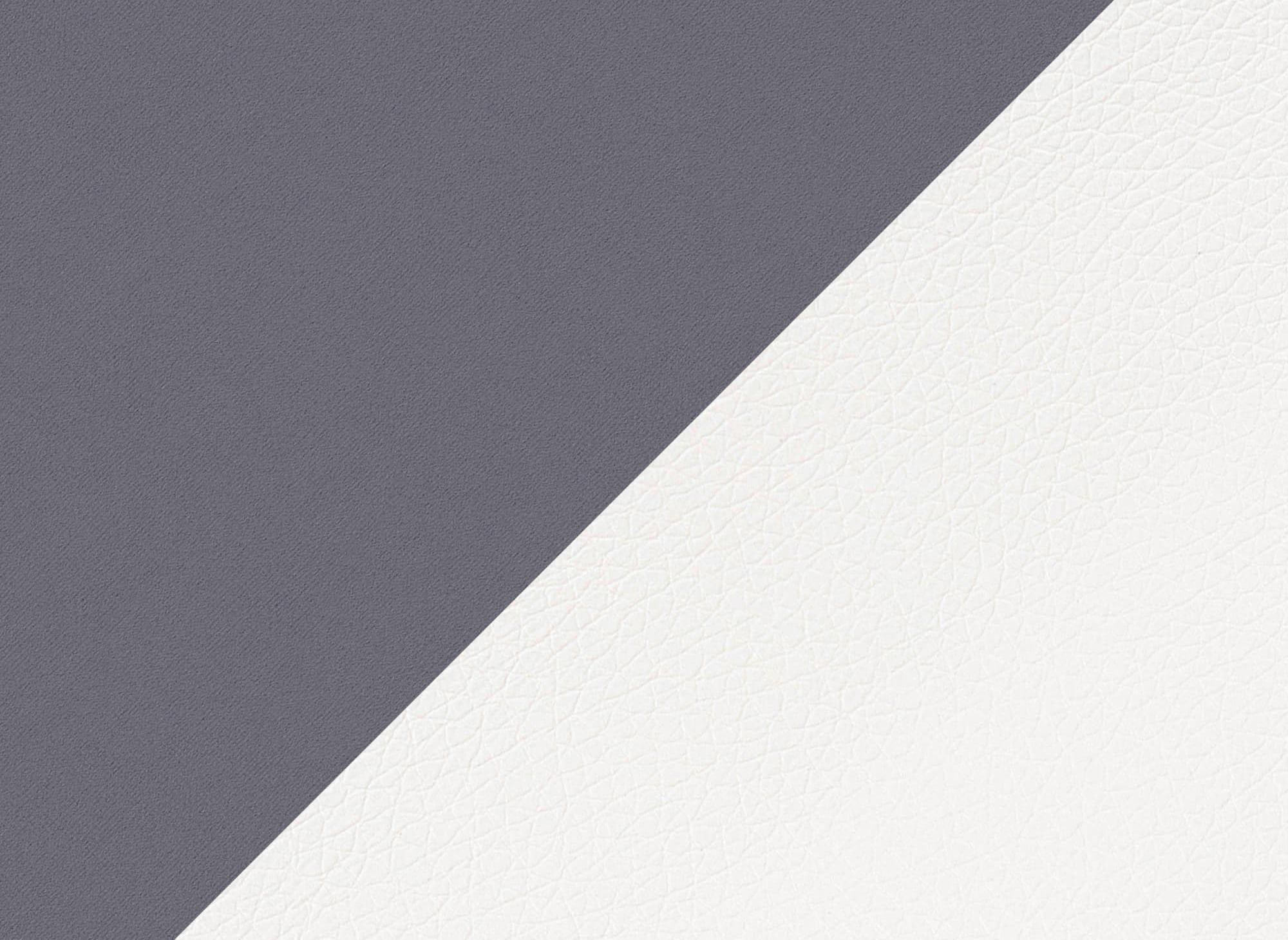 Canapé d'angle convertible réversible en velours gris et simili cuir blanc LEONIE