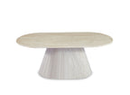 Table basse ovale en marbre composite beige TIANA