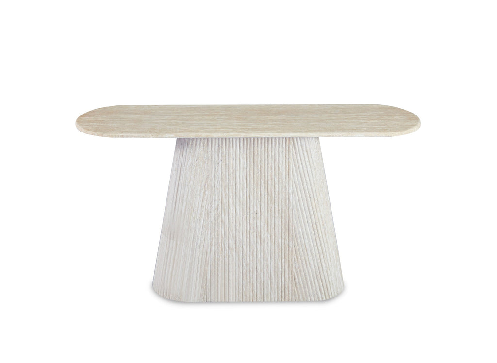 Console en marbre composite beige TIANA