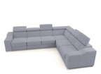 Canapé d'angle convertible réversible en velours côtelé gris clair LEONIE