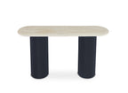Console en marbre composite beige pieds noir DHARA BLACK