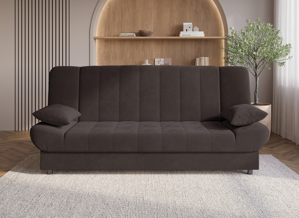 Canapé clic-clac convertible marron KOTI