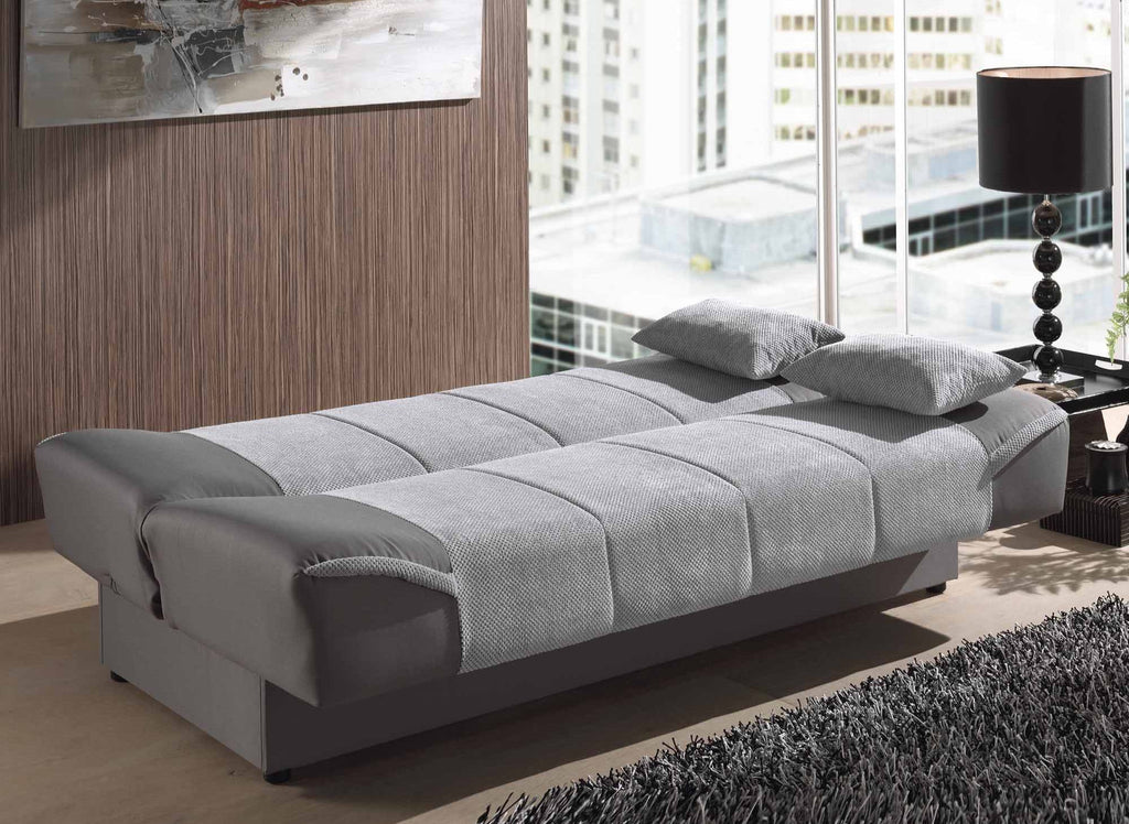 Canapé clic clac gris convertible NATI