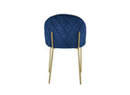 Lot de 2 chaises design en velours bleu KENNETH