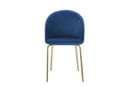Lot de 2 chaises design en velours bleu KENNETH