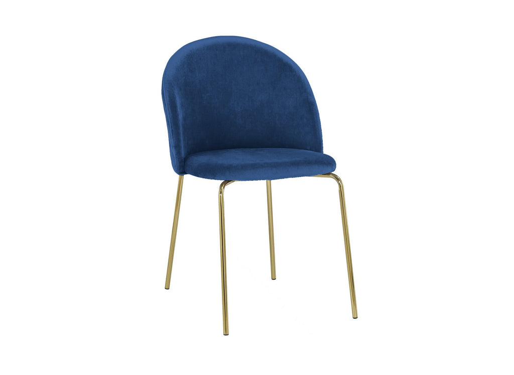 Lot de 2 chaises design en velours bleu KENNETH