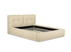 Lit coffre en tissu bouclette beige 160x200cm YUNA