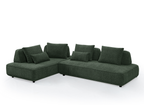 Canapé d'angle réversible en tissu bouclette vert kaki ISAORA