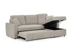 Canapé d'angle convertible et réversible avec coffre en velours côtelé épais  taupe ADRYEN