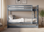 Lit superposé gigogne 3 couchages en bois gris LEOPAUL 90 x 190 cm