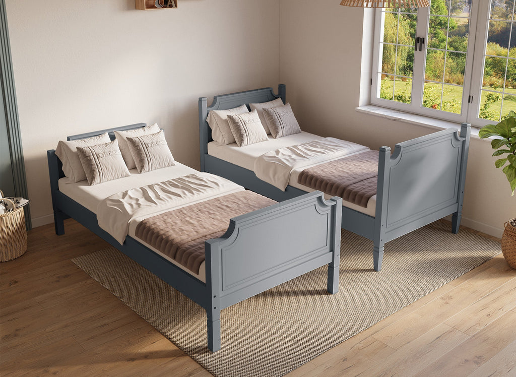 Lit superposé séparable en bois gris PAULINE 90 x 190 cm