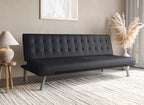 Banquette clic-clac capitonné design noir KEDY