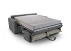 Canapé convertible 3 places LOUNA LUXE en velours côtelé gris foncé ouverture express matelas 18 cm