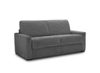 Canapé convertible 3 places LOUNA LUXE en velours côtelé gris foncé ouverture express matelas 18 cm