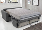 Canapé convertible 3 places LOUNA LUXE en velours côtelé gris foncé ouverture express matelas 18 cm