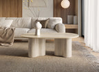 Table basse en marbre composite beige pieds forme organique VANINA
