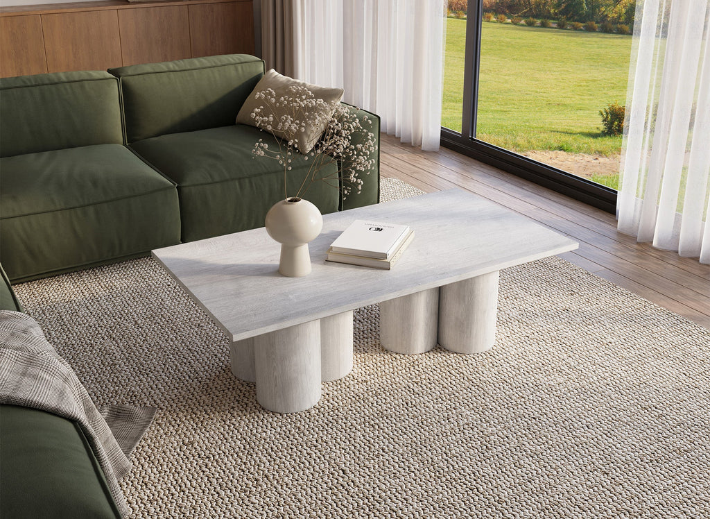 Table basse blanche pieds forme organique ROSALIA