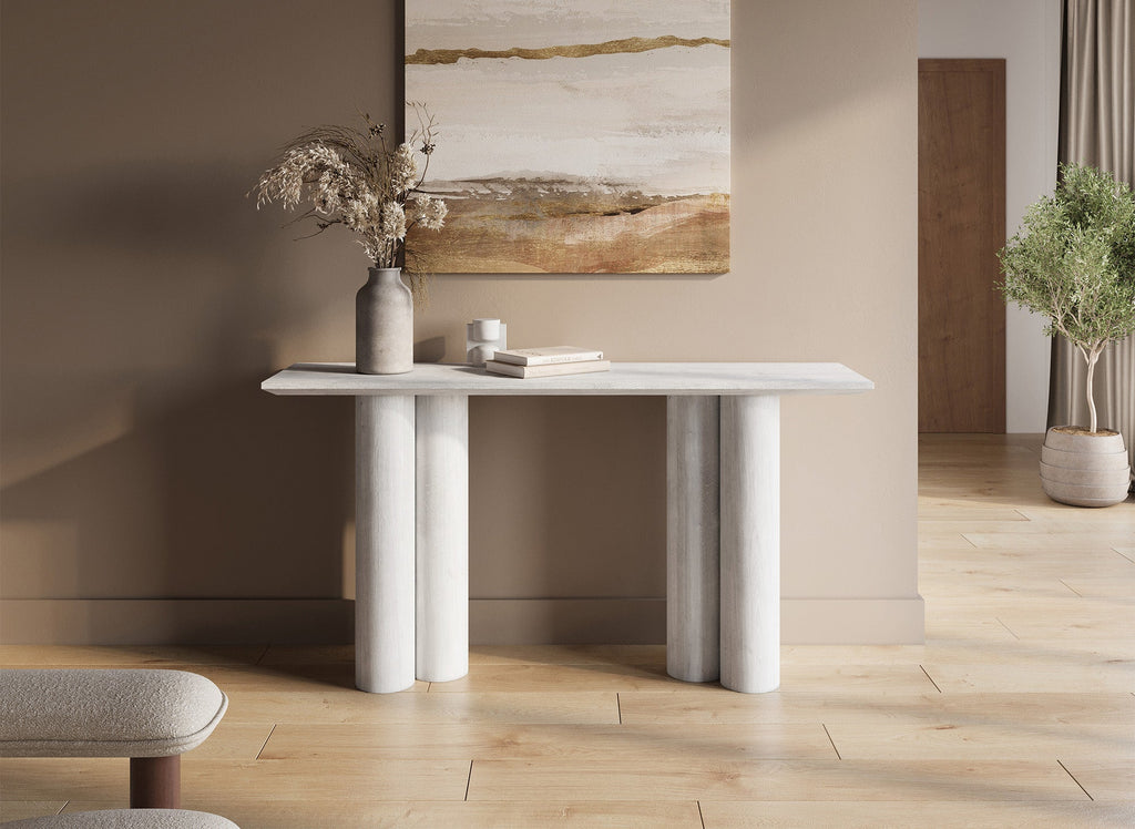 Console blanche pieds forme organique ROSALIA