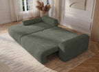 Canapé d'angle gauche convertible avec coffre en velours côtelé épais vert kaki BALI - Angle gauche