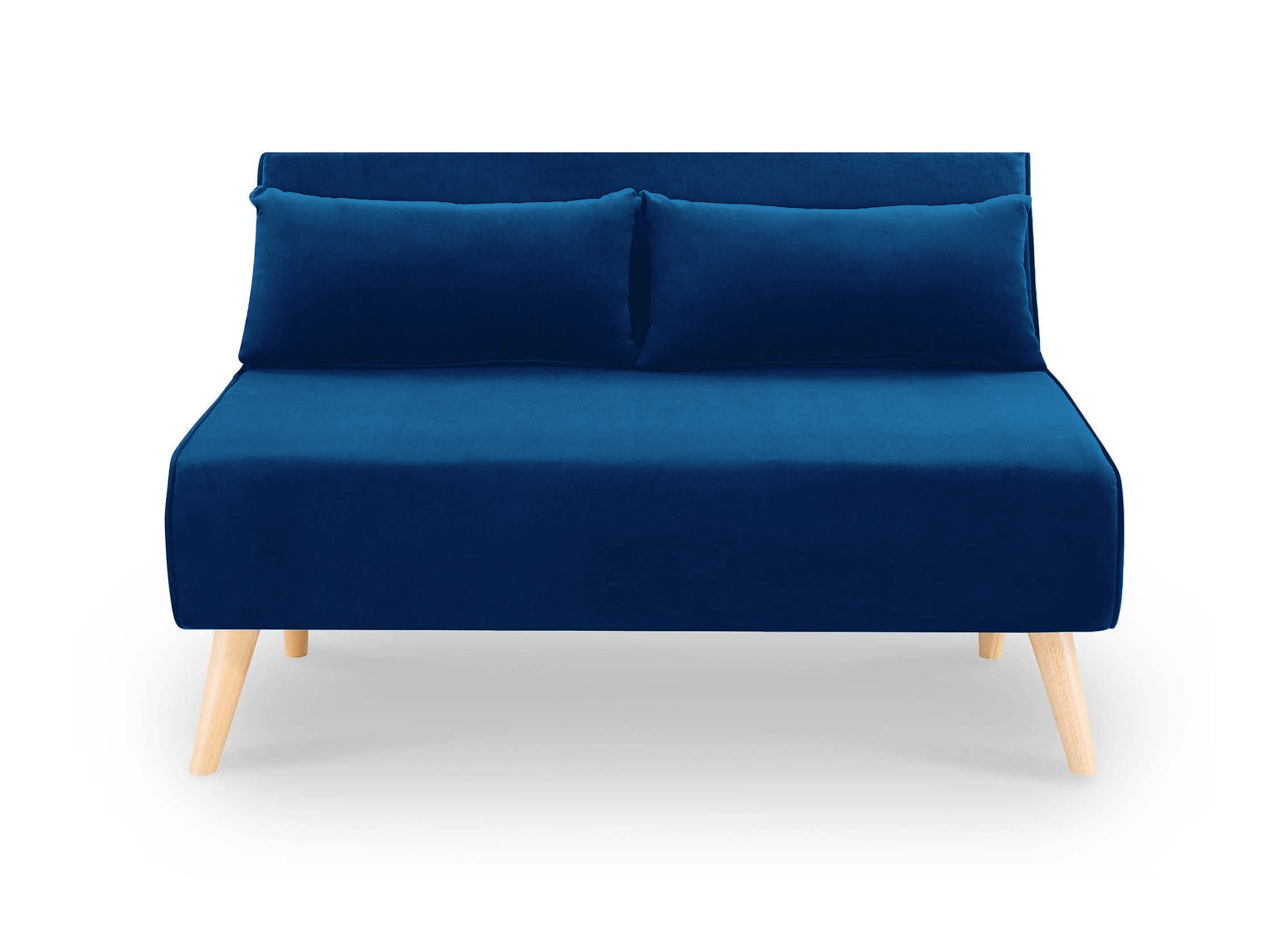 Banquette convertible 2 places en velours bleu TONKA