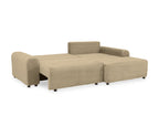 Canapé d'angle droit convertible avec coffre en velours côtelé épais taupe BALI - Angle droit