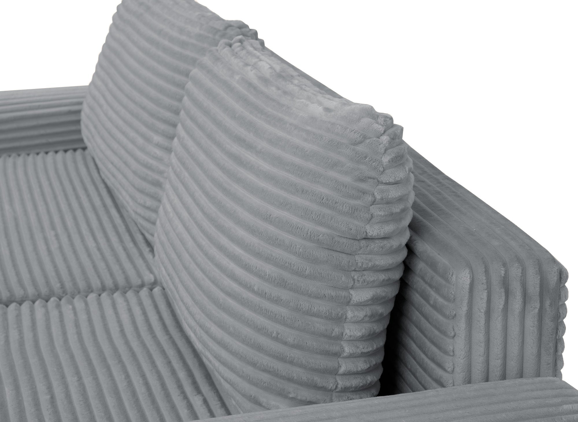 Canapé d'angle droit convertible avec coffre en velours côtelé épais gris foncé BALI - Angle droit