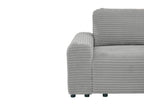 Canapé d'angle droit convertible avec coffre en velours côtelé épais gris clair BALI - Angle droit