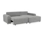 Canapé d'angle droit convertible avec coffre en velours côtelé épais gris clair BALI - Angle droit