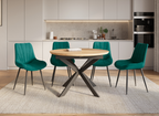 Lot de 4 chaises design en velours vert ELOVA