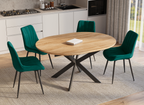 Lot de 4 chaises design en velours vert ELOVA