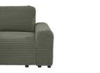Canapé d'angle gauche convertible avec coffre en velours côtelé épais vert kaki BALI - Angle gauche