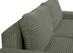Canapé d'angle gauche convertible avec coffre en velours côtelé épais vert kaki BALI - Angle gauche
