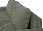 Canapé d'angle droit convertible avec coffre en velours côtelé épais vert kaki BALI - Angle droit