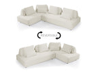 Canapé d'angle réversible en tissu bouclette beige ISAORA