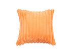 Coussin carré en velours côtelé effet fourrure orange 45x45 cm URBAIN