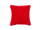 Coussin carré en velours côtelé effet fourrure rouge 45x45 cm URBAIN