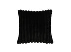 Coussin carré en velours côtelé effet fourrure noir 45x45 cm URBAIN