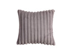 Coussin carré en velours côtelé effet fourrure gris 45x45 cm URBAIN