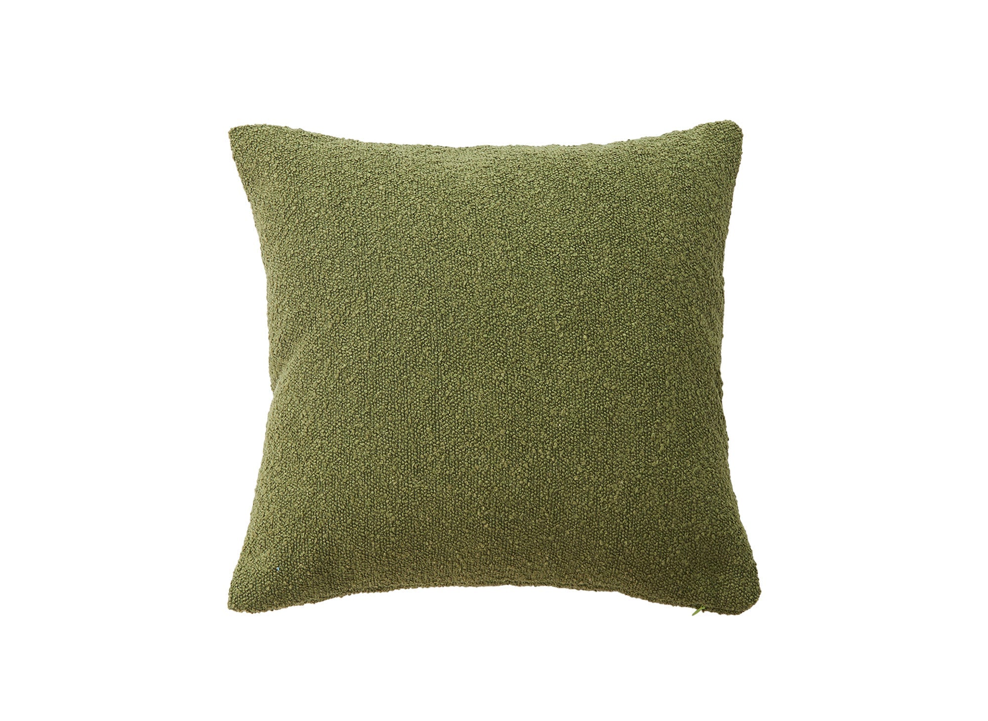 Coussin carré 45x45 cm en tissu effet peau de mouton vert olive EDEN