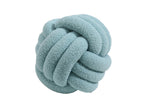 Coussin rond décoratif boule de nœud en effet peau de mouton bleu NODUS