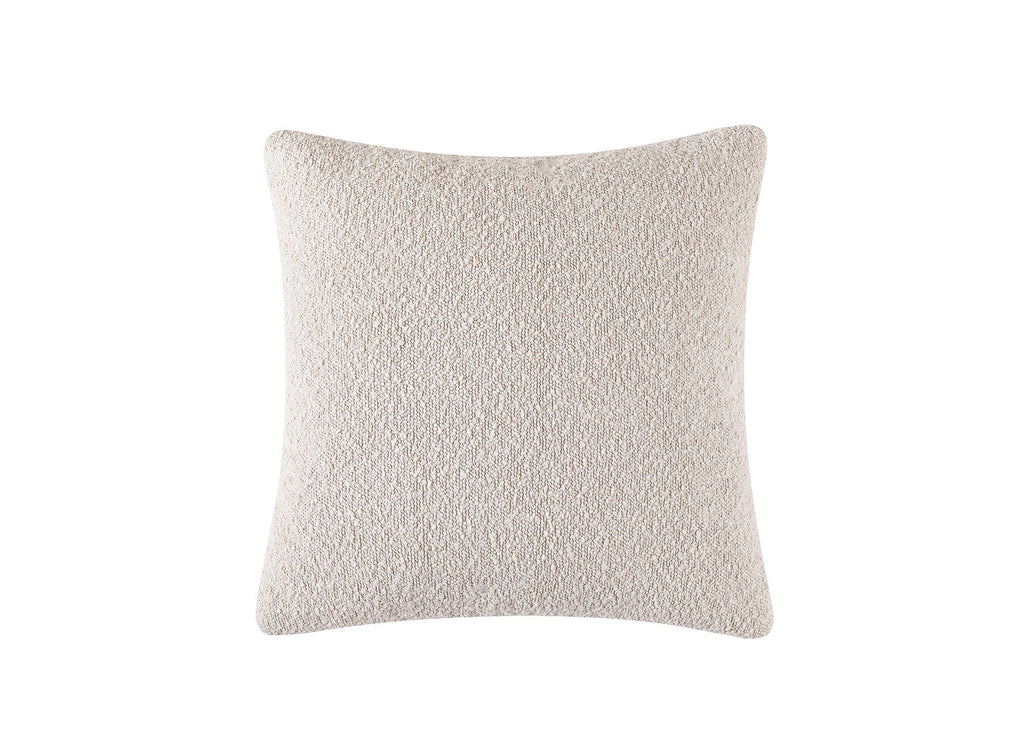 Coussin carré 45x45 cm en tissu effet peau de mouton beige EDEN