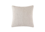 Coussin carré 45x45 cm en tissu effet peau de mouton beige EDEN